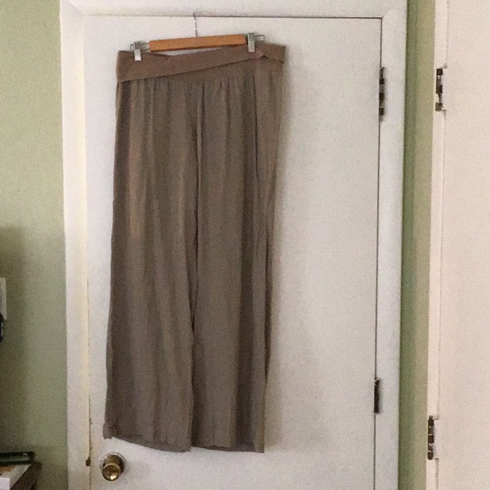 Linen wide leg pull on pants